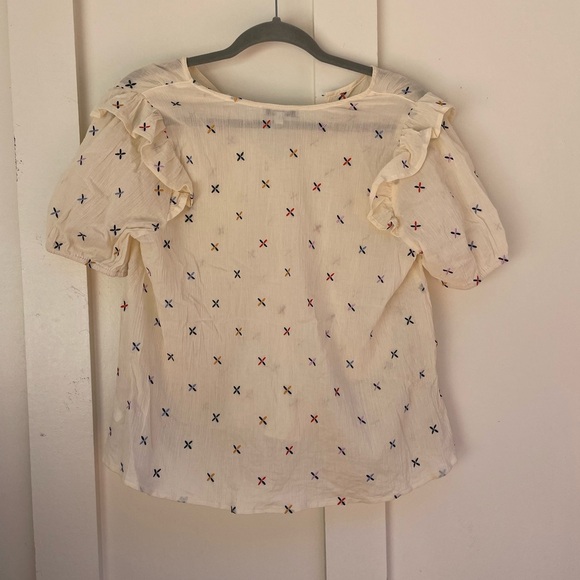 Madewell Cotton Embroidered Popover Blouse - Picture 4 of 7